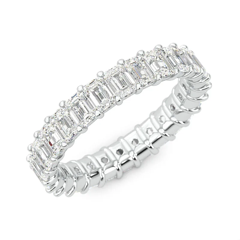 Emerald-cut diamond eternity band