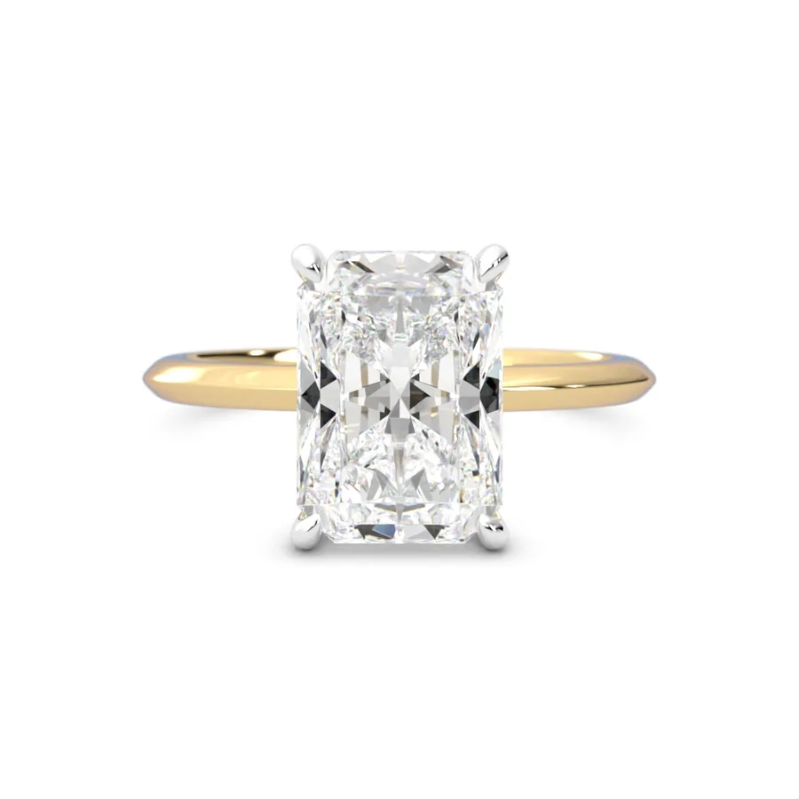 Radiant solitaire, yellow gold